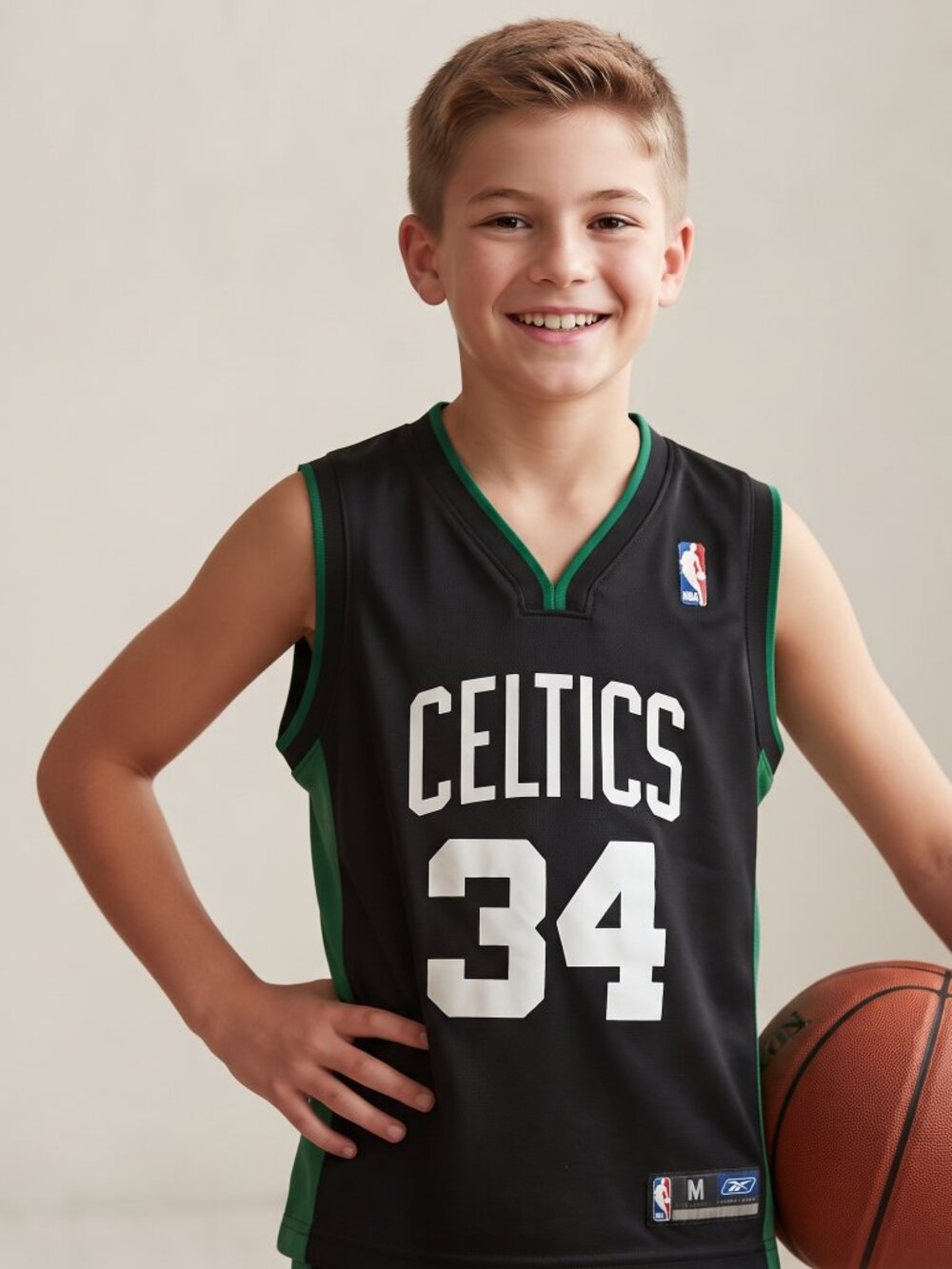 Reebok Paul Pierce Celtics Jersey Black and Green - Size: M (10-12)